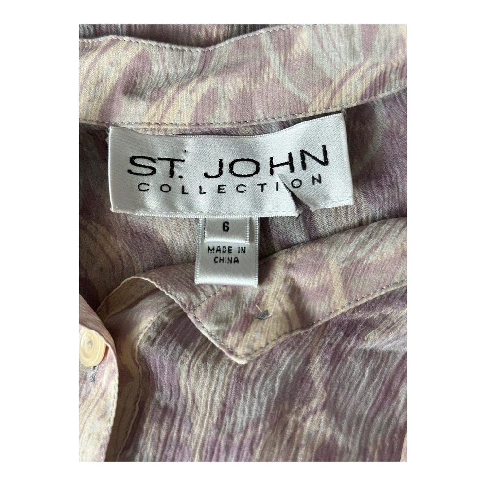St. John Collection Leaf Print Button Down Shirt - image 6